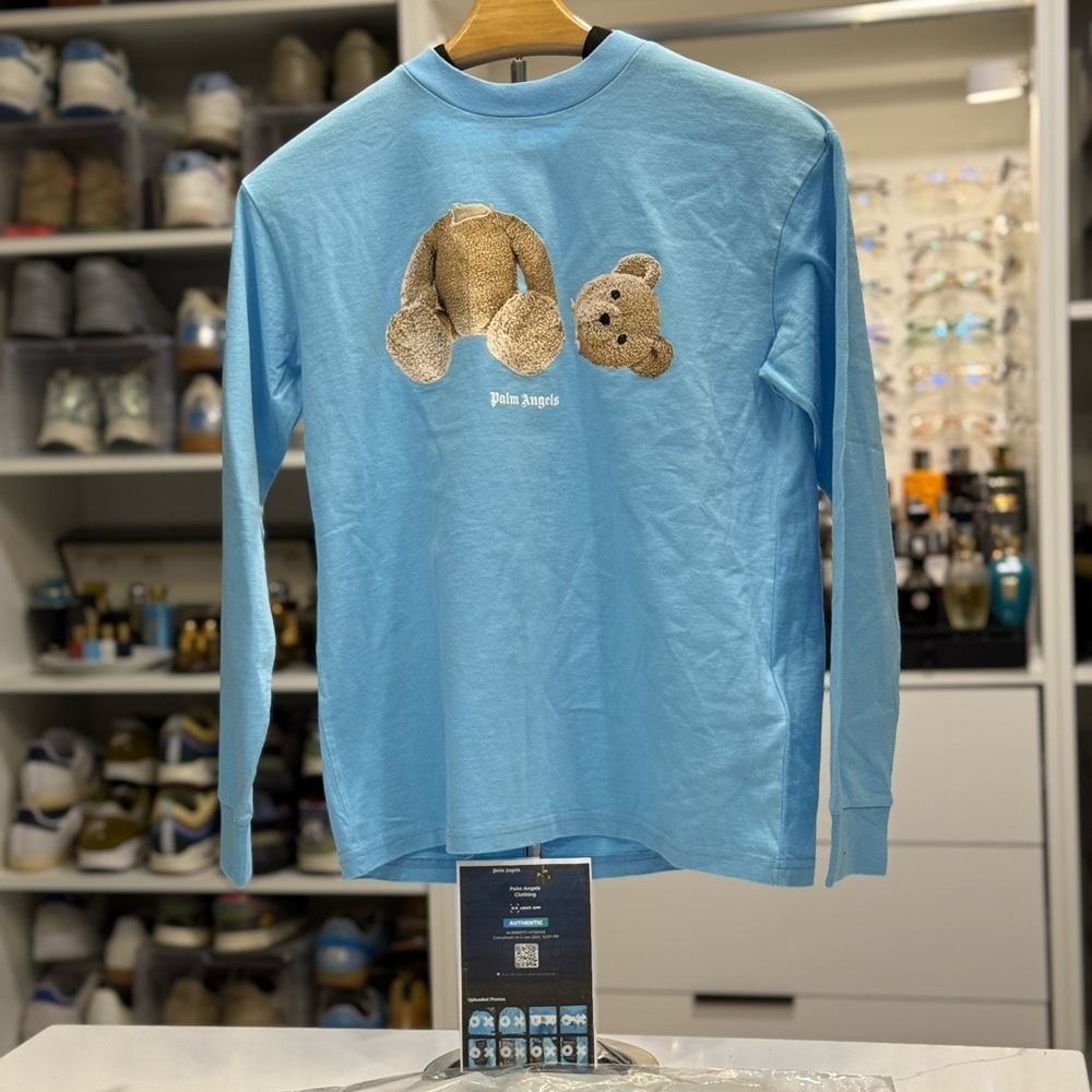 Palm Angels Blue Teddy Bear Graphic Shirt